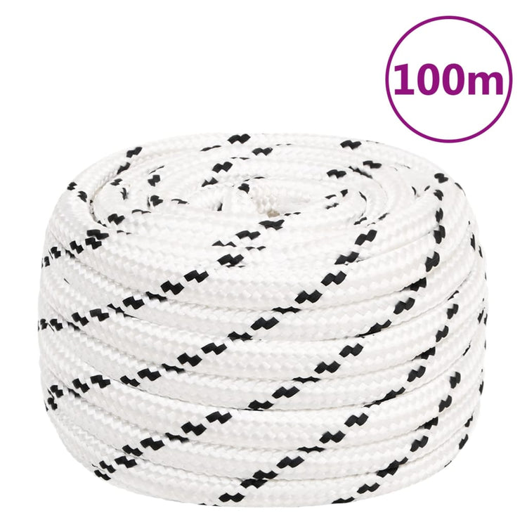 Vidaxl werkouw 16 mm 100 m polyester blanc