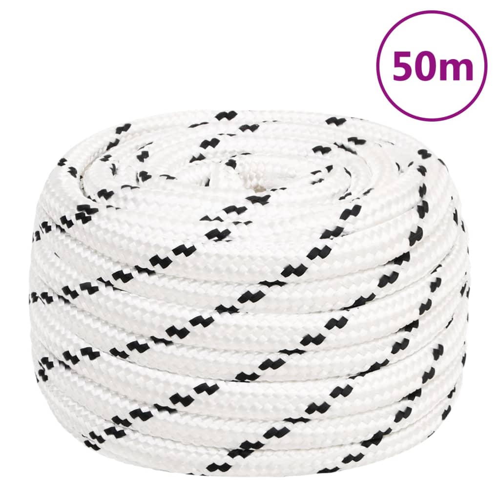 Vidaxl werkouw 18 mm 50 m polyester blanc
