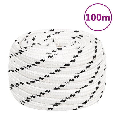 Vidaxl werkouw 18 mm 100 m polyester blanc