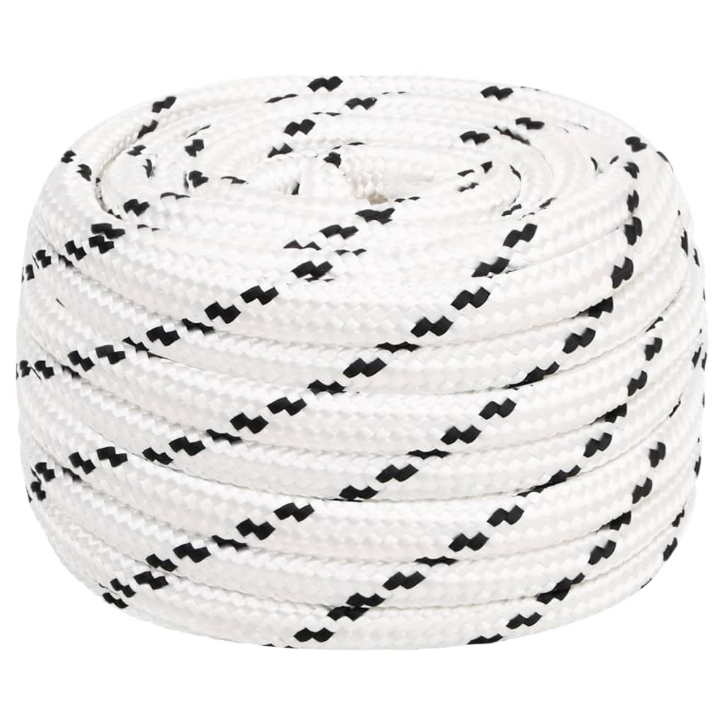 Corde de bateau vidaxl tressée 20 mmx50 m en polyester blanc