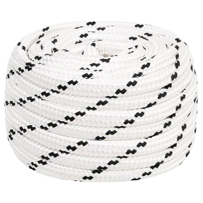 Corde de bateau vidaxl tressée 20 mmx100 m en polyester blanc
