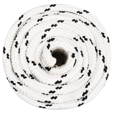 Corde de bateau vidaxl tressée 20 mmx100 m en polyester blanc