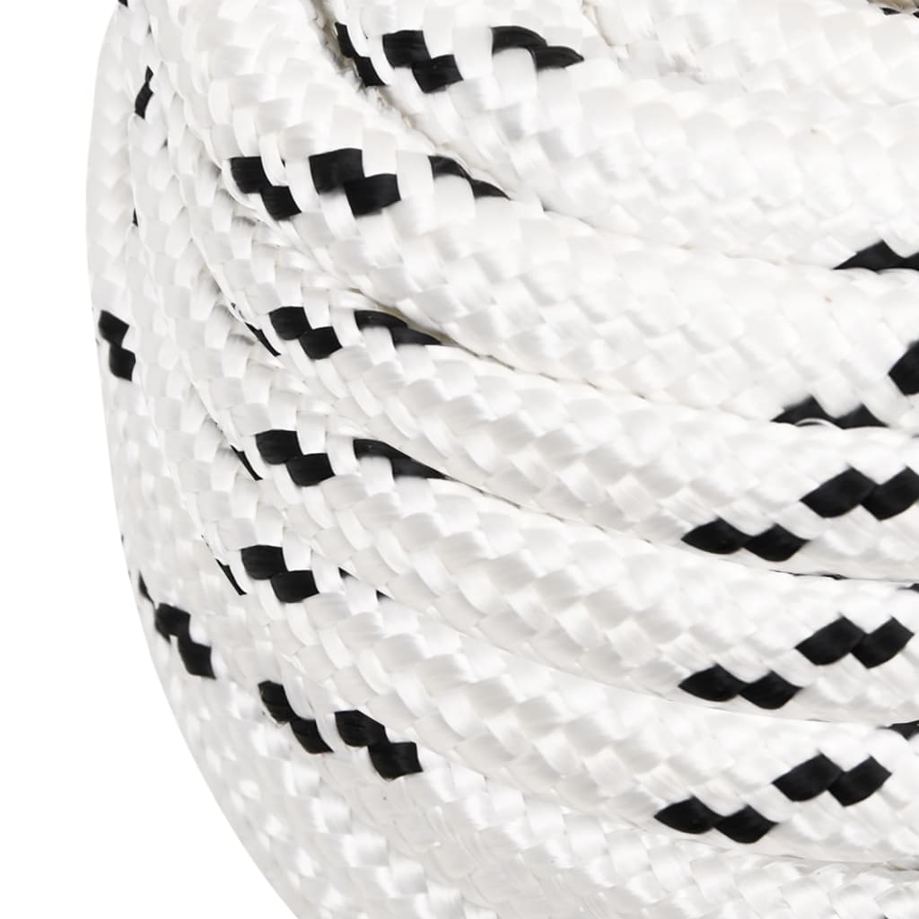 Corde de bateau vidaxl tressée 20 mmx100 m en polyester blanc