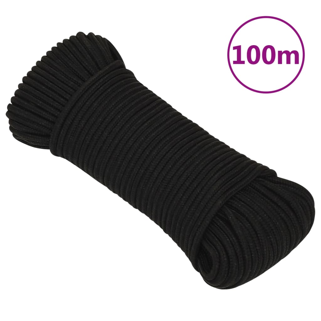 Vidaxl werkouw 4 mm 100 m polyester noir