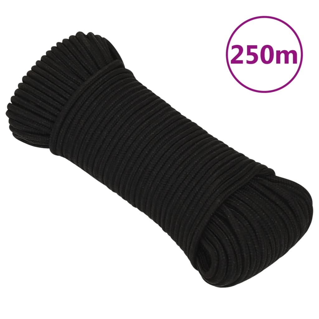 Vidaxl werkouw 4 mm 250 m polyester noir