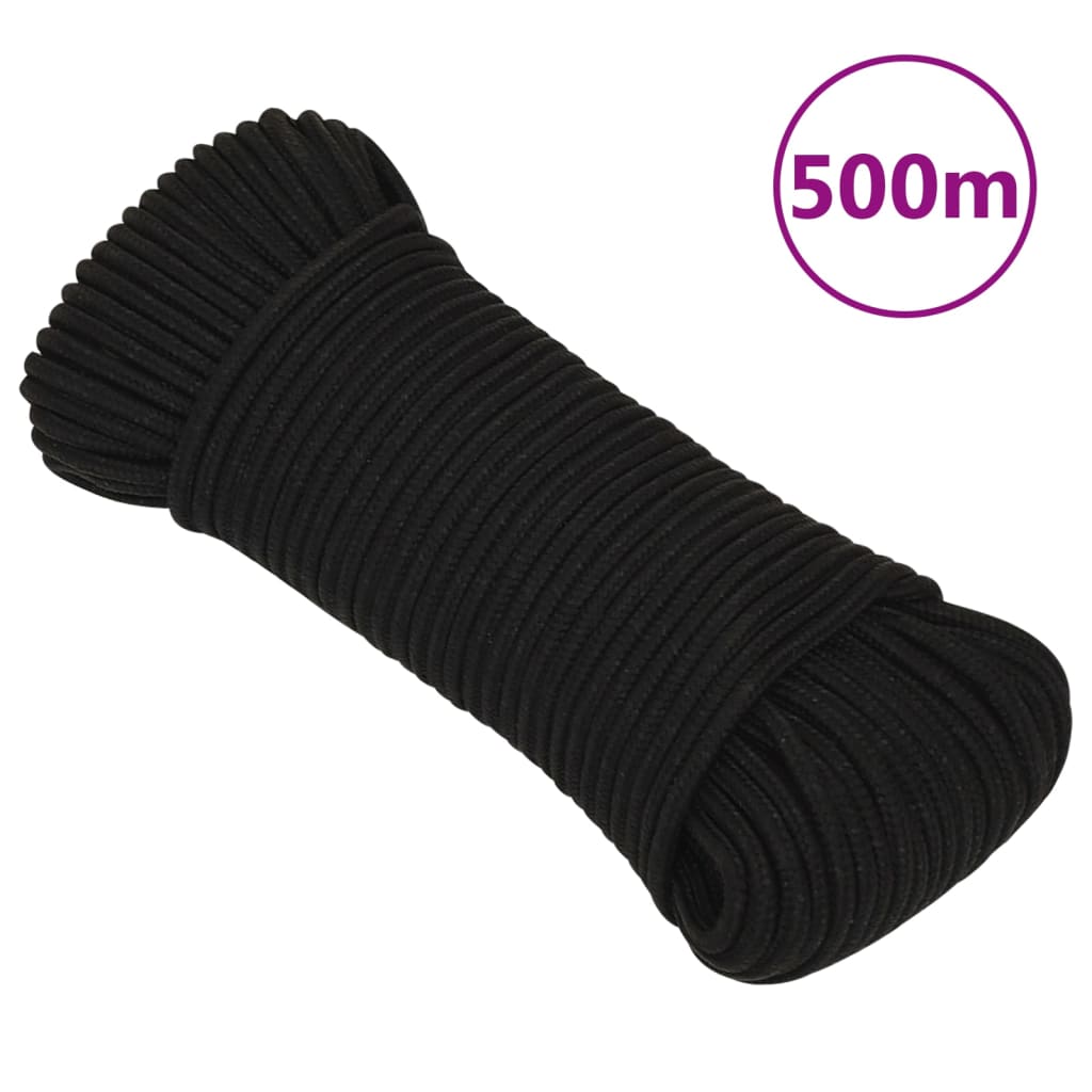 Vidaxl werkouw 4 mm 500 m polyester noir