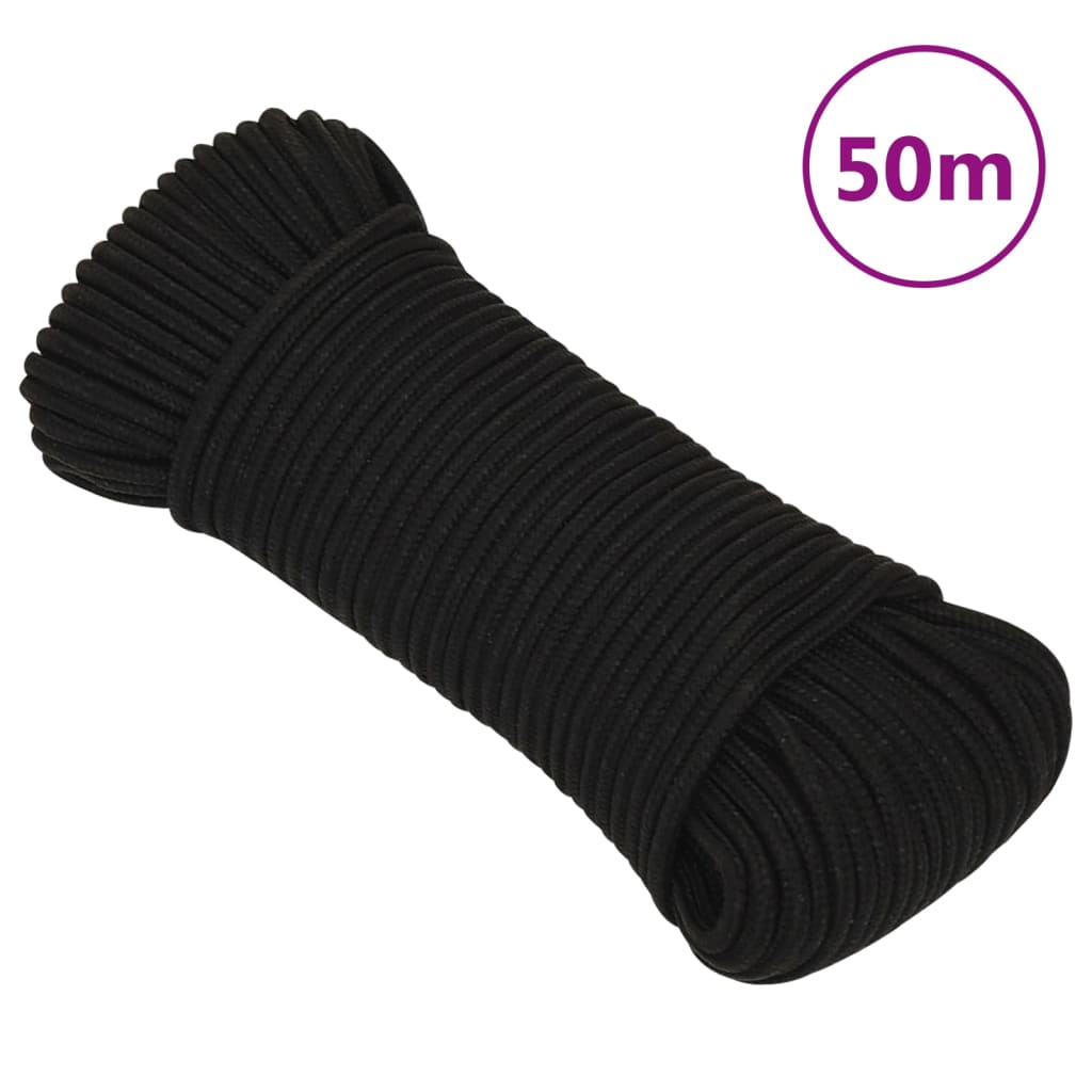Vidaxl werkouw 5 mm 50 m polyester noir