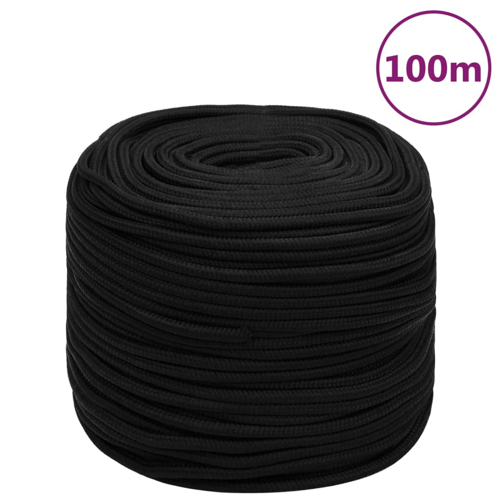 Vidaxl werkouw 6 mm 100 m polyester noir
