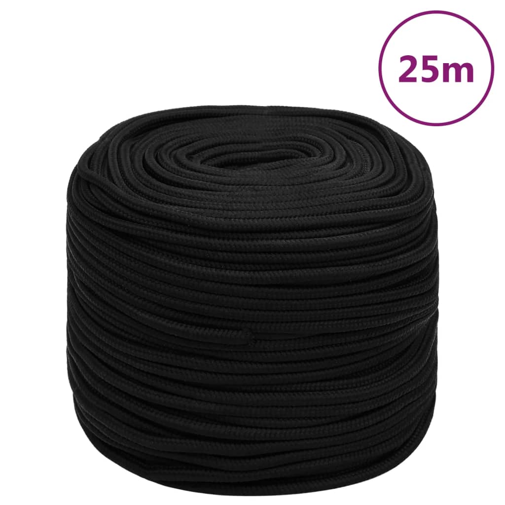 Vidaxl werkouw 8 mm 25 m polyester noir
