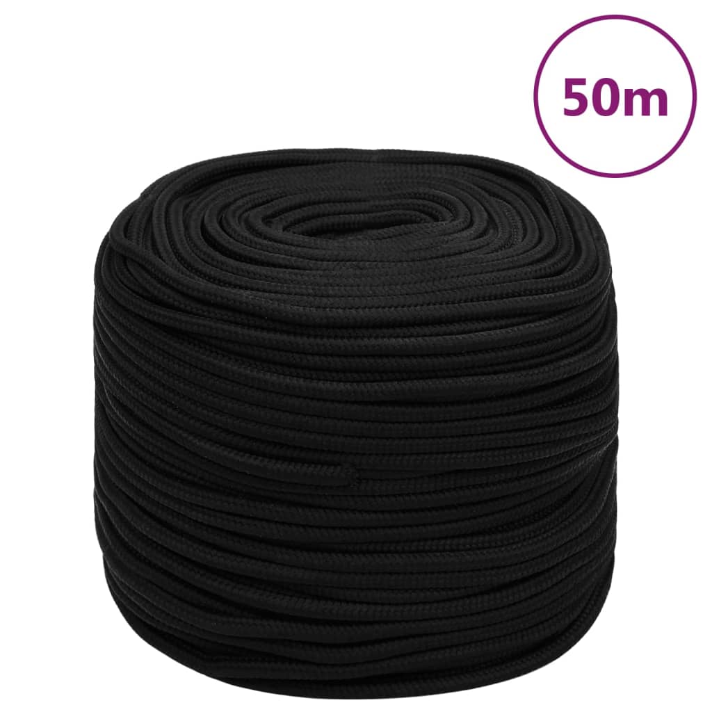 Vidaxl werkouw 8 mm 50 m polyester noir
