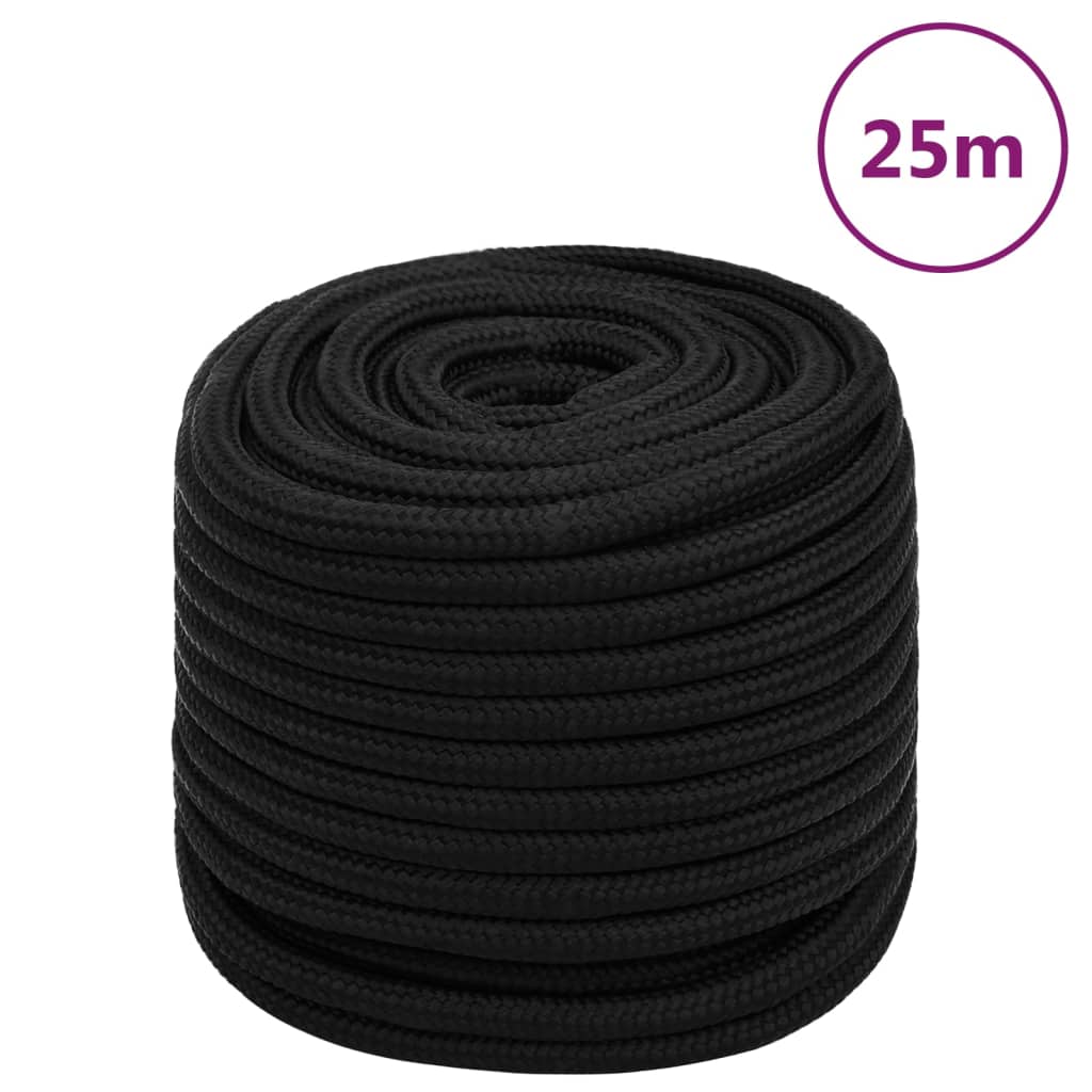 Vidaxl werkouw 16 mm 25 m polyester noir