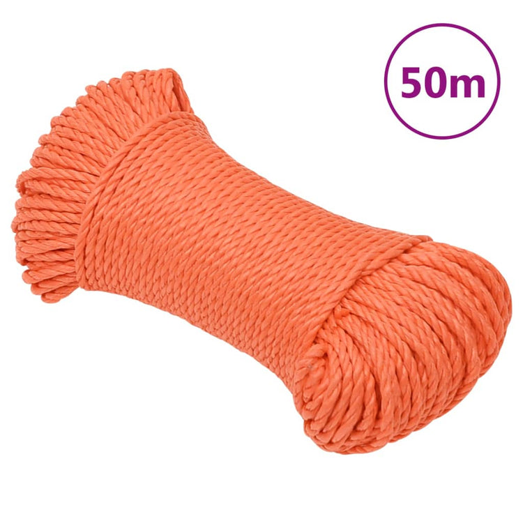 Vidaxl werkouw 6 mm 50 m polypropène oranje