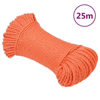 Vidaxl werkouw 8 mm 25 m polypropène oranje