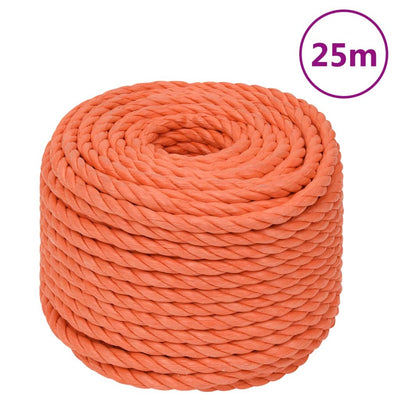 Vidaxl werkouw 10 mm 25 m polypropène oranje