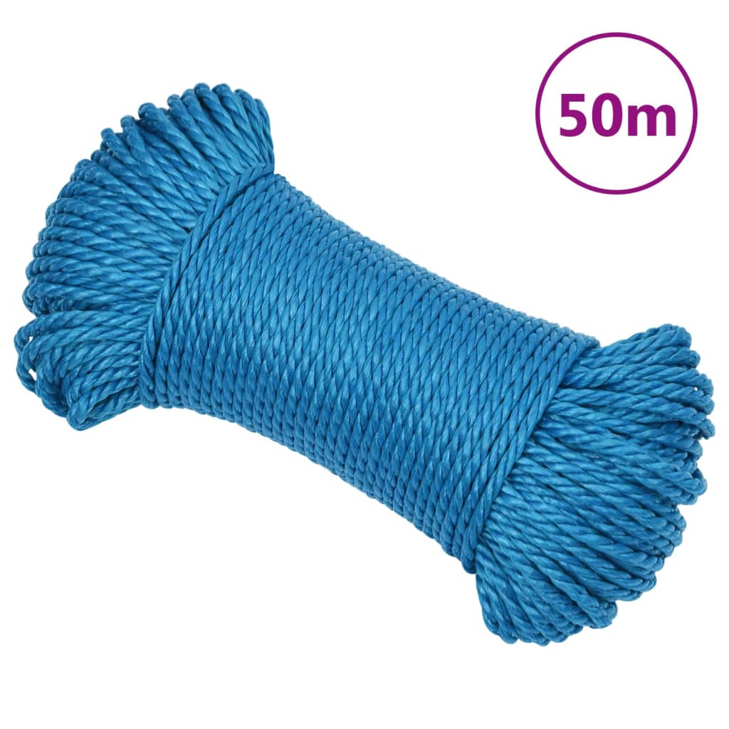 Vidaxl werkouw 6 mm 50 m de polypropène bleu