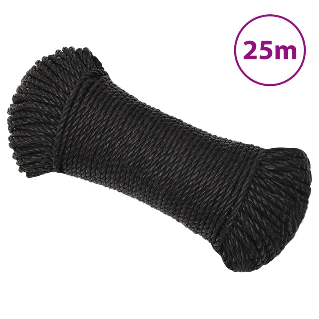 Vidaxl werkouw 3 mm 25 m de polypropène noir