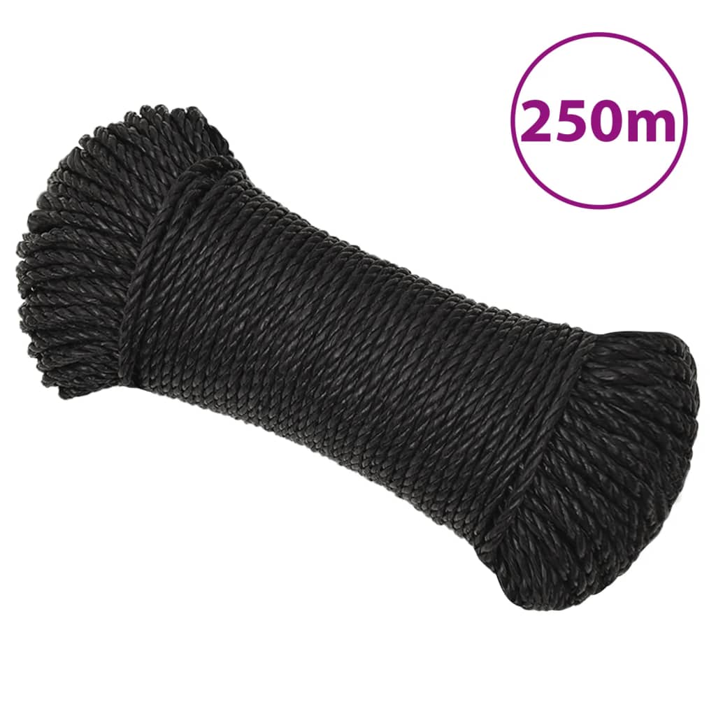 Vidaxl werkouw 3 mm 250 m de polypropène noir