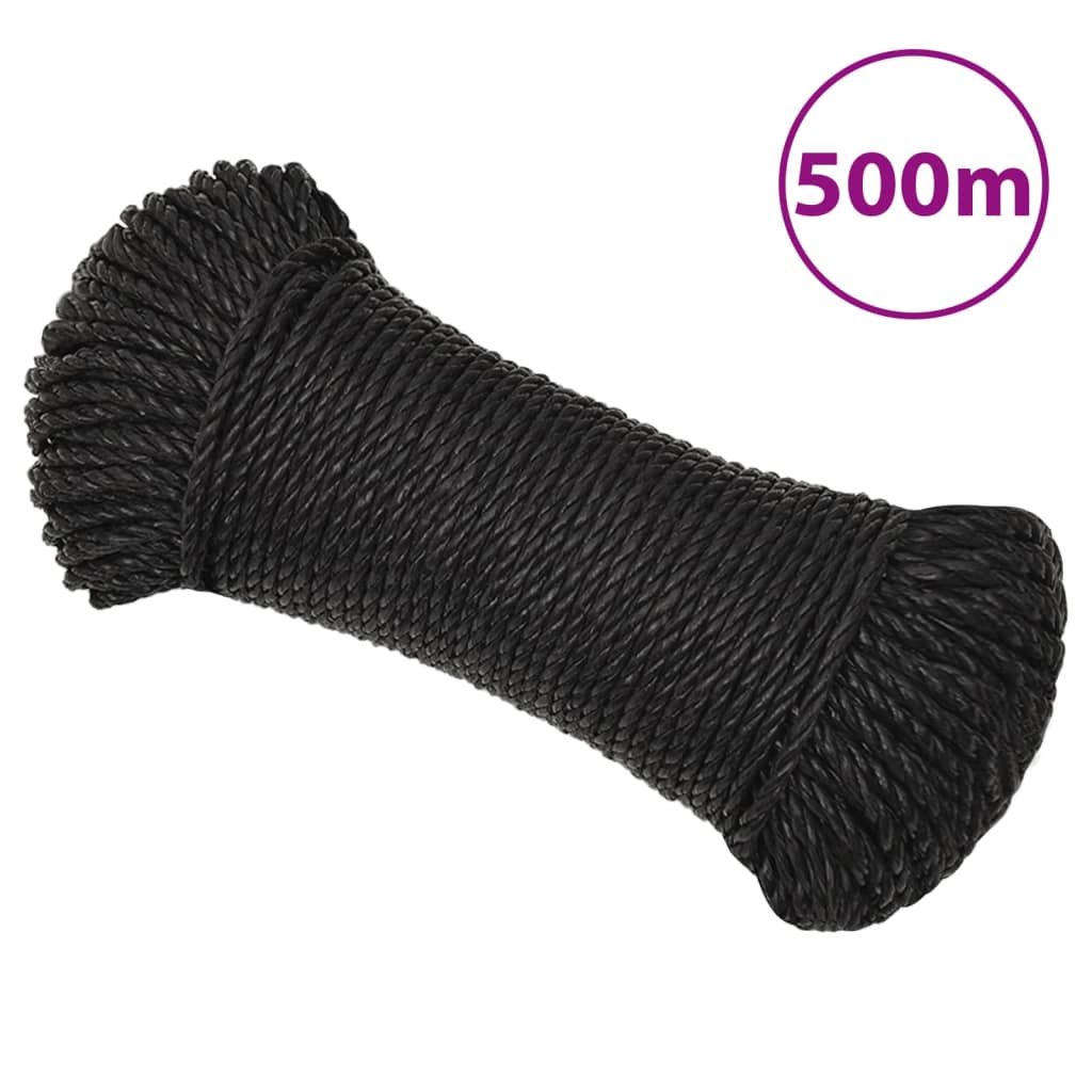 Vidaxl werkouw 3 mm 500 m de polypropène noir