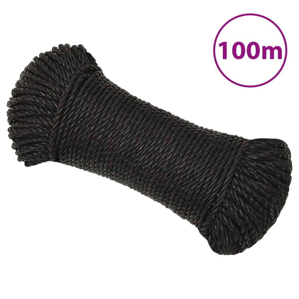 Vidaxl werkouw 6 mm 100 m de polypropène noir