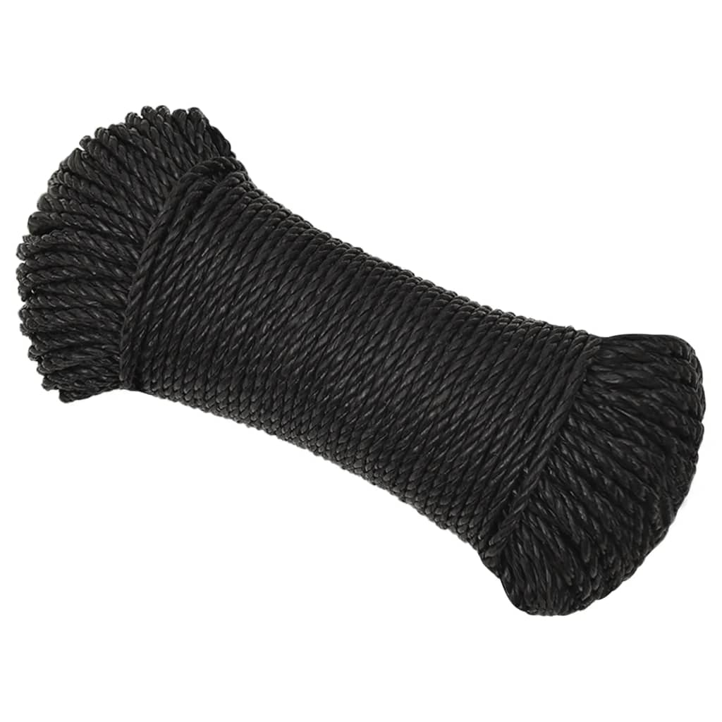 Vidaxl werkouw 6 mm 250 m de polypropène noir