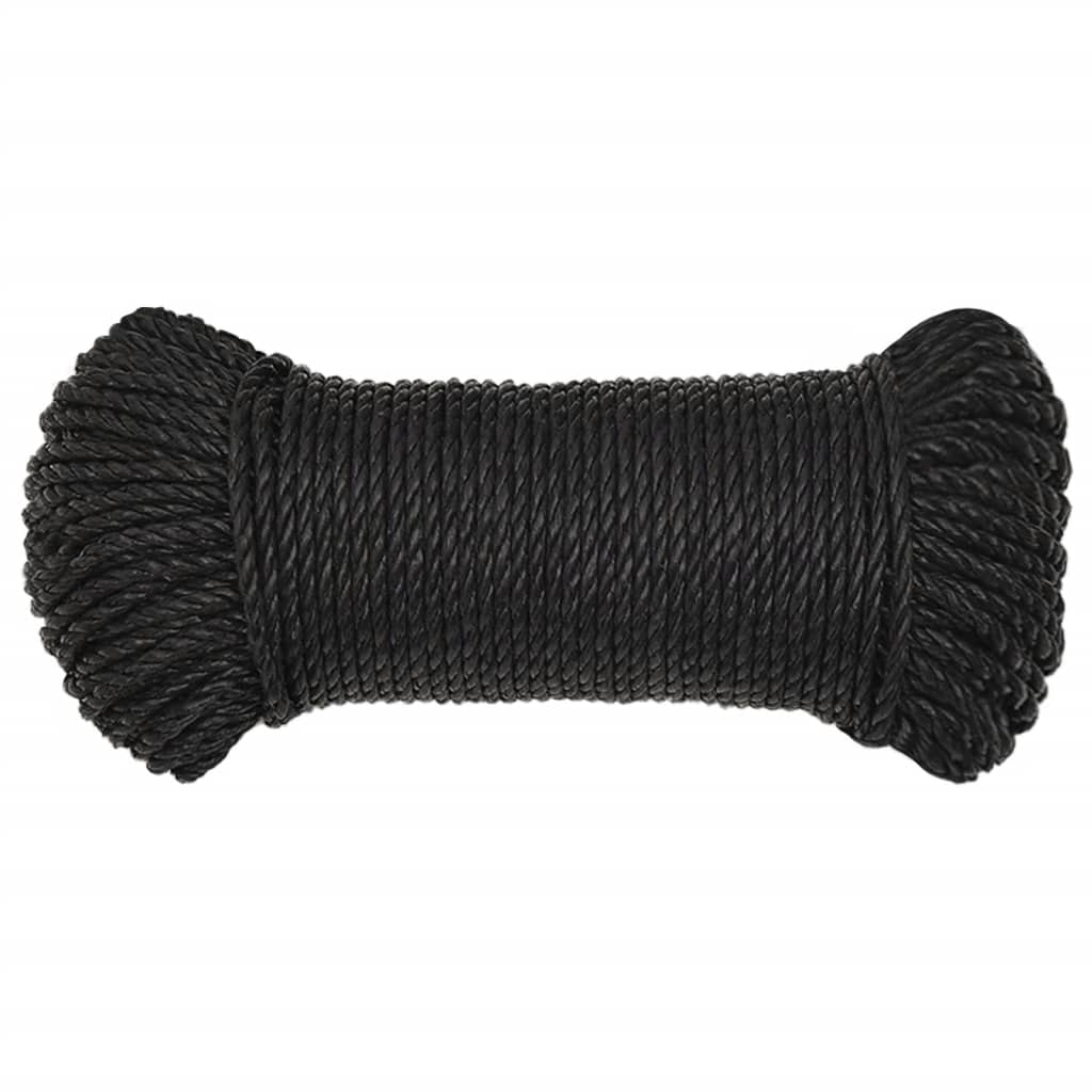 Vidaxl werkouw 6 mm 500 m de polypropène noir