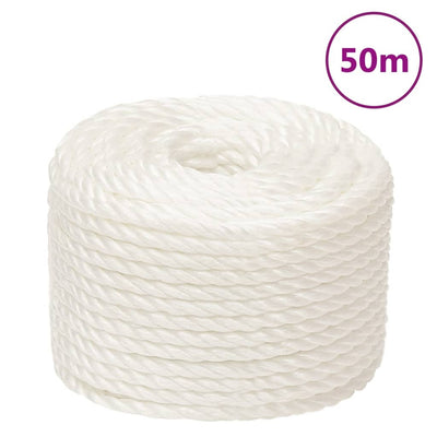 Vidaxl werkouw 12 mm 50 m de polypropène blanc