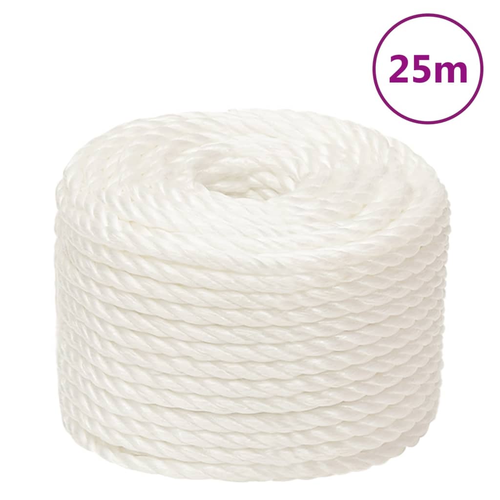 Vidaxl werkouw 16 mm 25 m de polypropène blanc