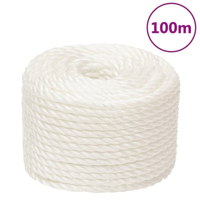 Vidaxl werkouw 20 mm 100 m de polypropène blanc