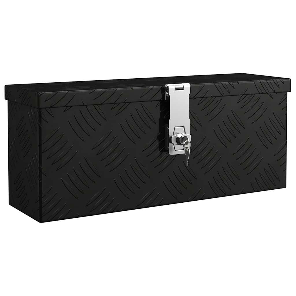 Boîte de rangement Vidaxl 50x15x20,5 cm en aluminium noir