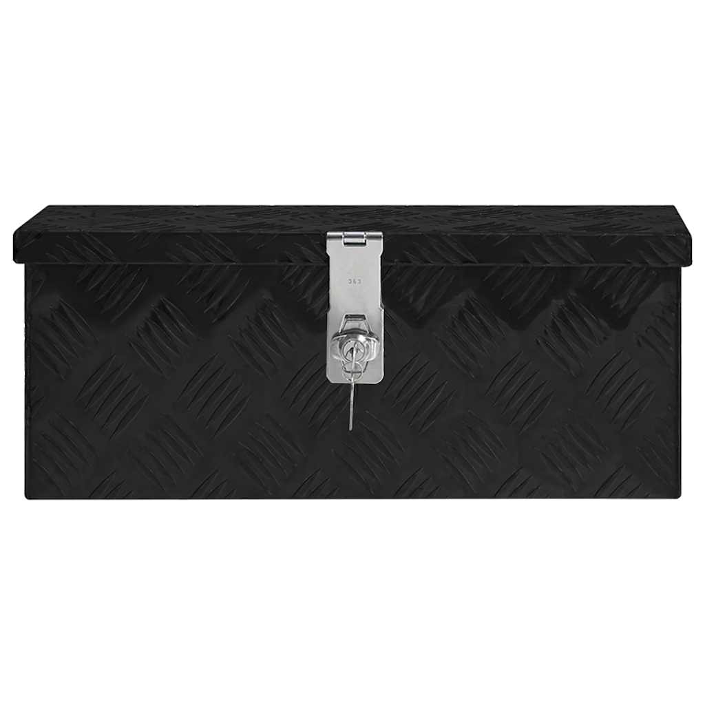 Boîte de rangement Vidaxl 50x15x20,5 cm en aluminium noir