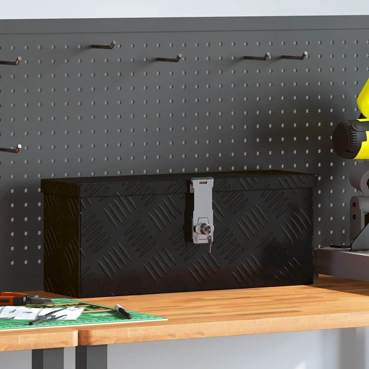 Boîte de rangement Vidaxl 50x15x20,5 cm en aluminium noir