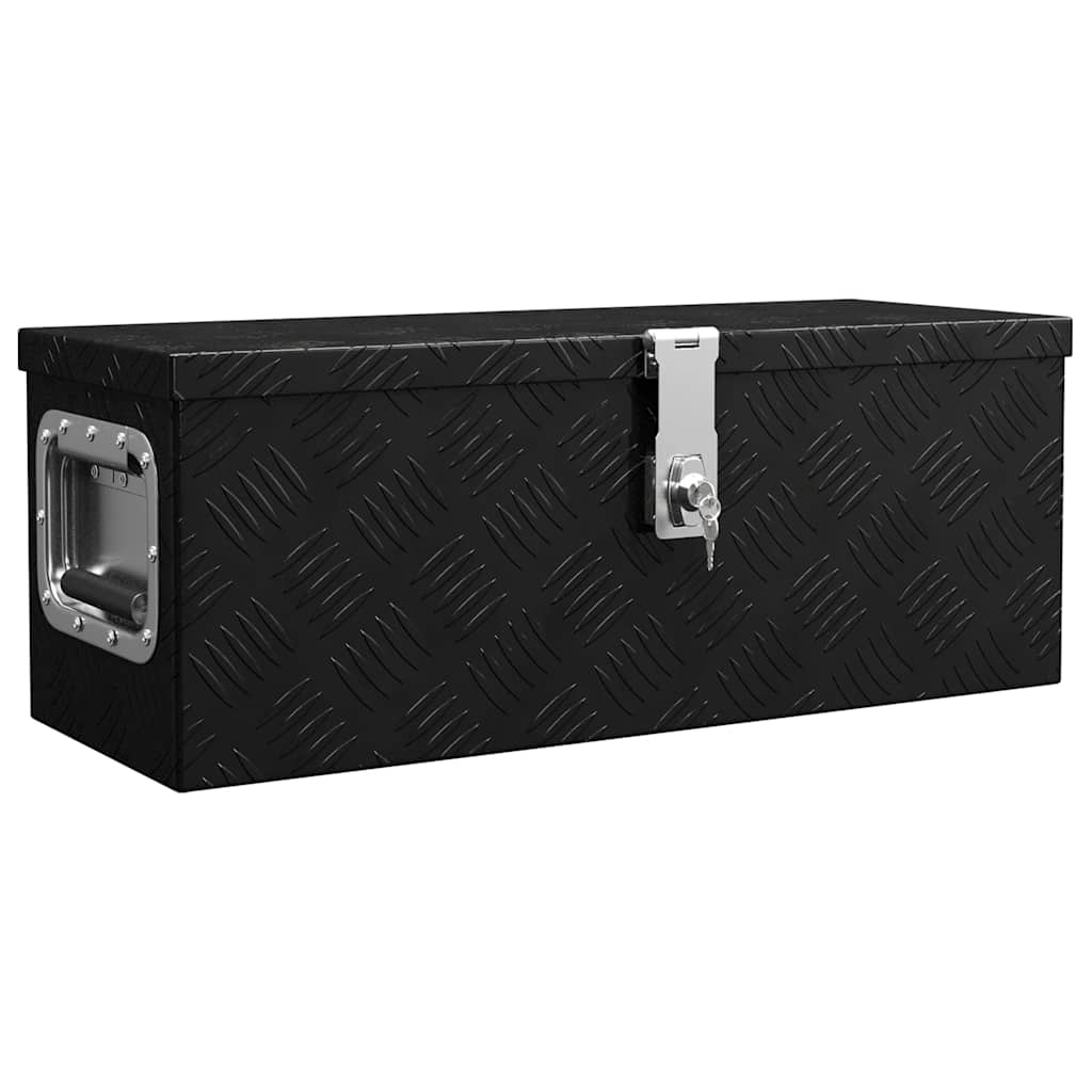 Boîte de stockage Vidaxl 60x23.5x23 cm en aluminium noir