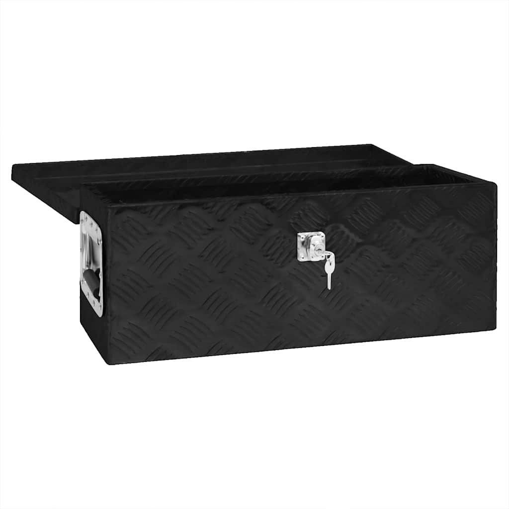 Boîte de stockage Vidaxl 60x23.5x23 cm en aluminium noir