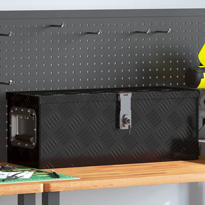 Boîte de stockage Vidaxl 60x23.5x23 cm en aluminium noir