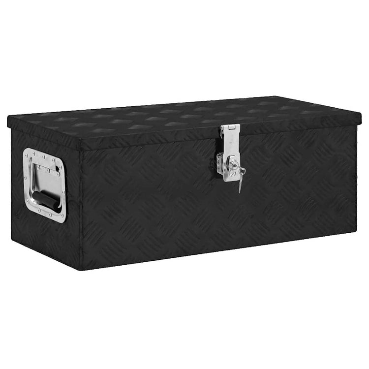 Boîte de rangement Vidaxl 70x31x27 cm en aluminium noir