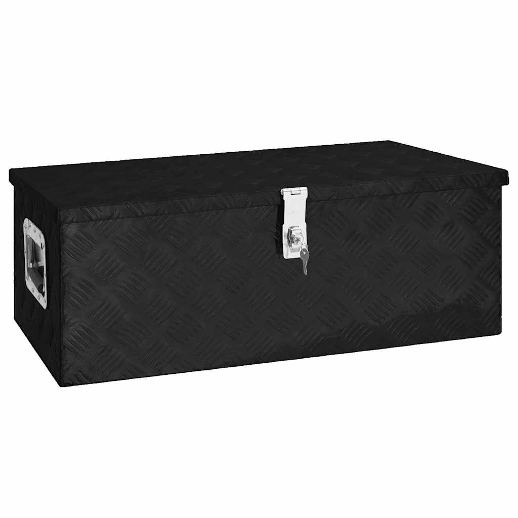Boîte de stockage Vidaxl 80x39x30 cm en aluminium noir