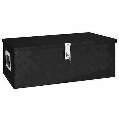 Boîte de stockage Vidaxl 80x39x30 cm en aluminium noir