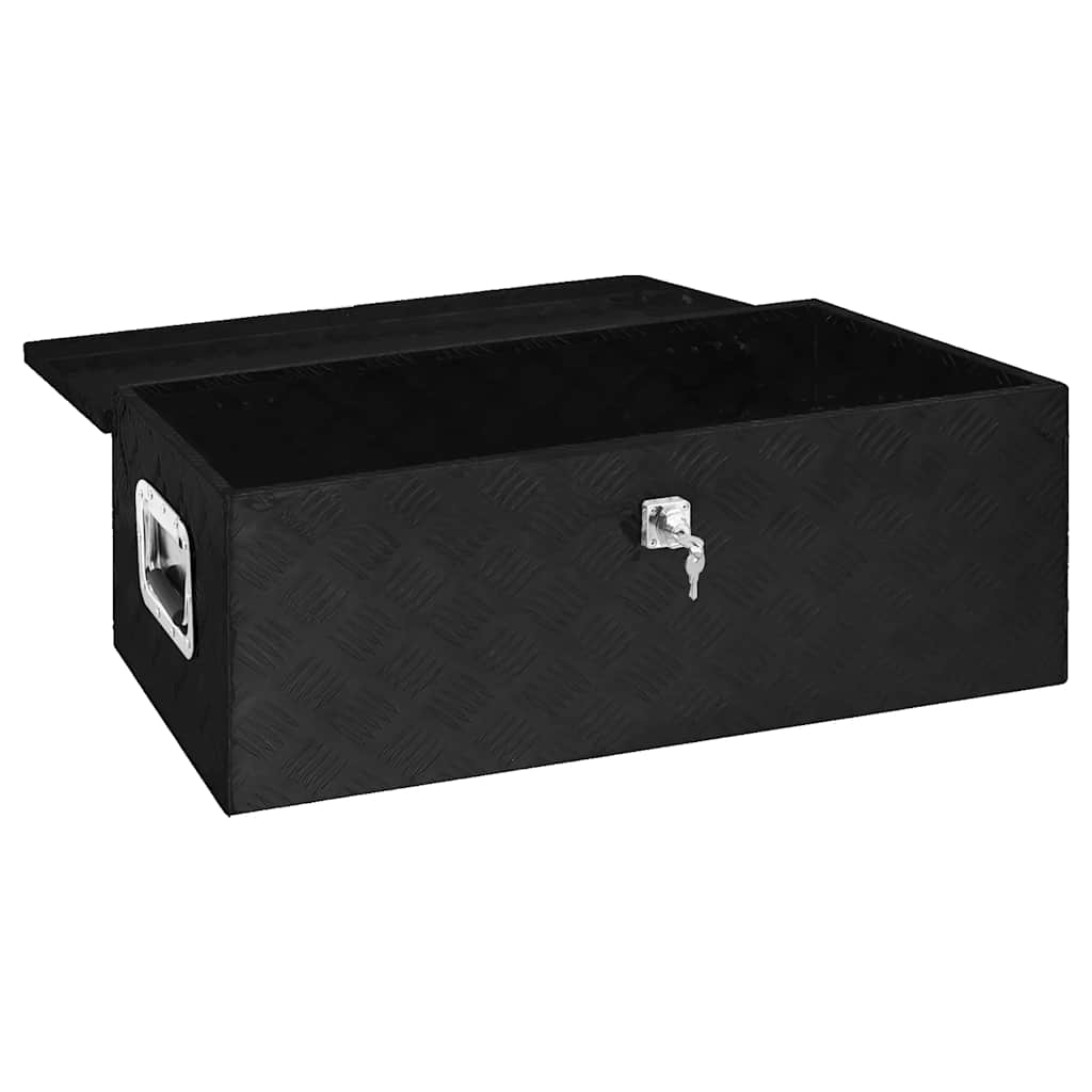 Boîte de stockage Vidaxl 80x39x30 cm en aluminium noir