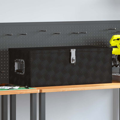 Boîte de stockage Vidaxl 80x39x30 cm en aluminium noir
