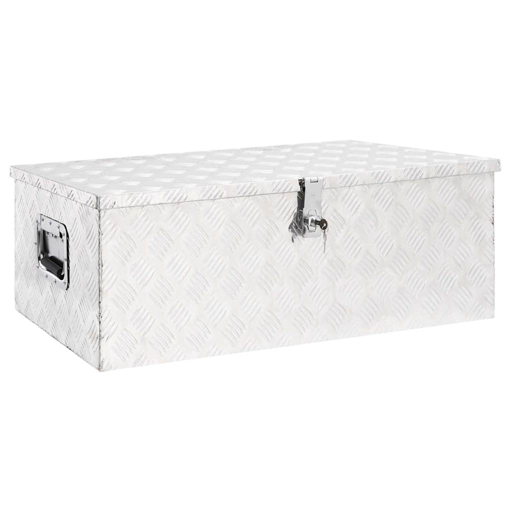 Boîte de rangement Vidaxl 90x47x33.5 cm Couleur en aluminium en aluminium