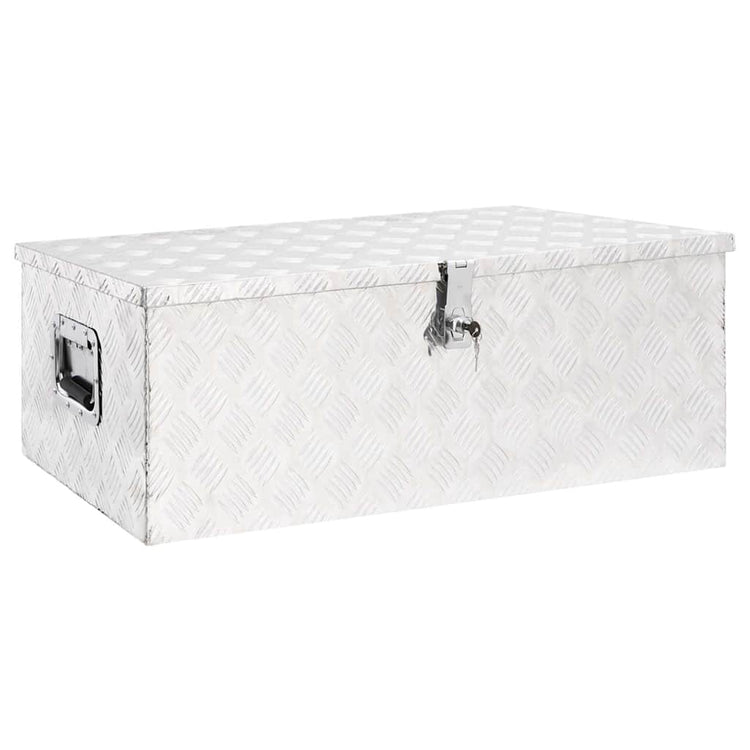 Boîte de rangement Vidaxl 90x47x33.5 cm Couleur en aluminium en aluminium