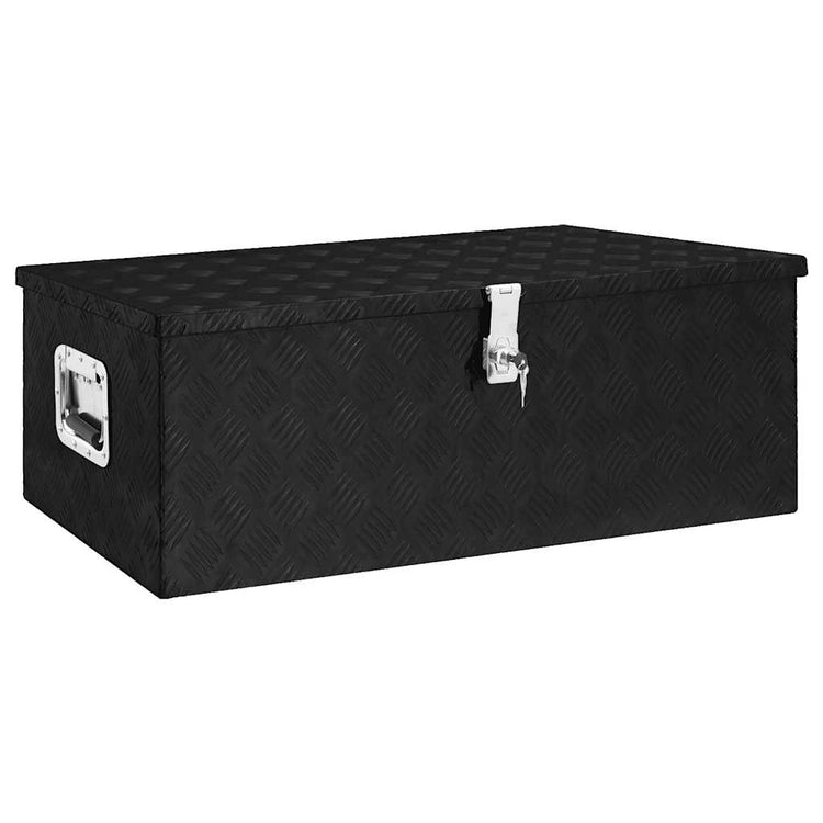 Boîte de stockage Vidaxl 90x47x33.5 cm en aluminium noir