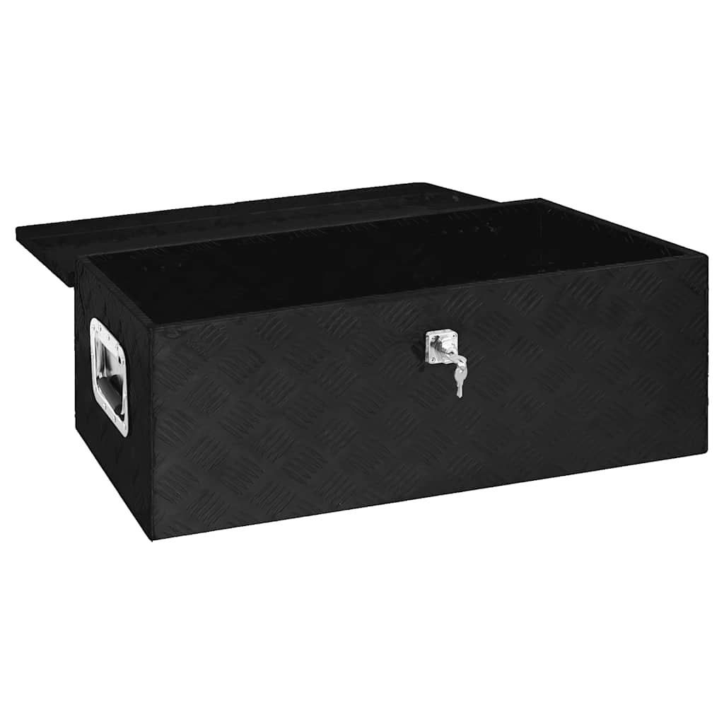Boîte de stockage Vidaxl 90x47x33.5 cm en aluminium noir