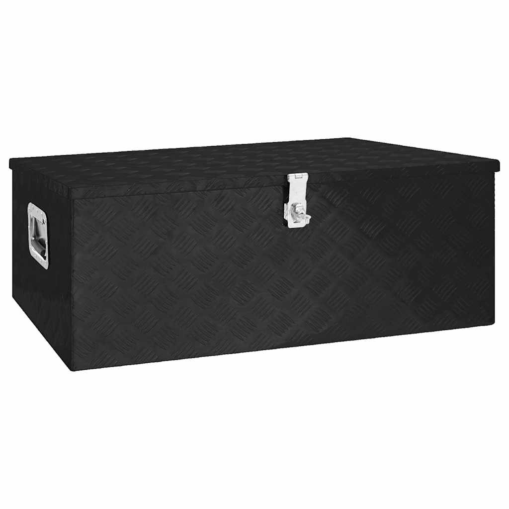 Boîte de rangement Vidaxl 100x55x37 cm en aluminium noir