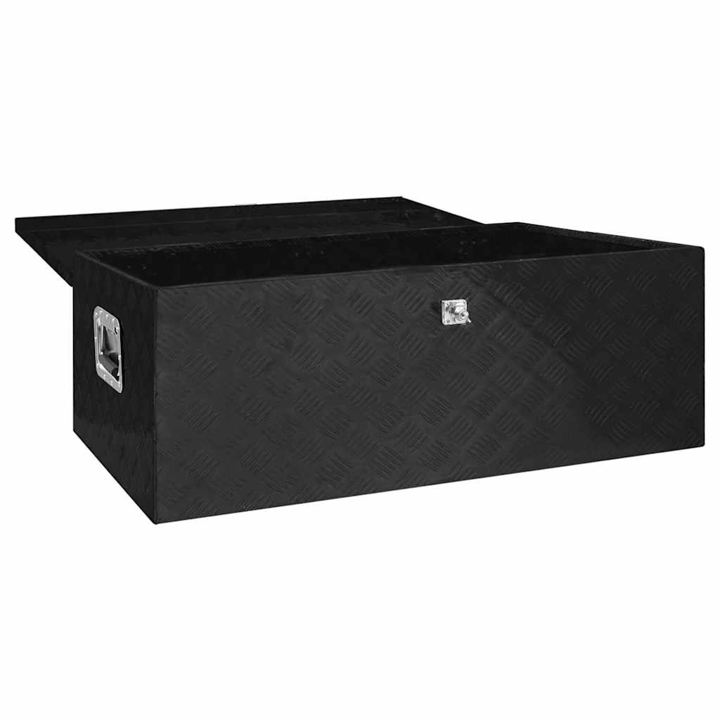 Boîte de rangement Vidaxl 100x55x37 cm en aluminium noir