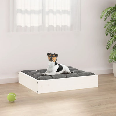 Vidaxxl lit pour chien 51,5x44x9 cm bois de pin massif blanc