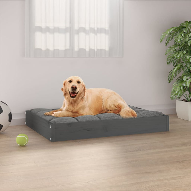 Vidaxl Dog Basket 71.5x54x9 cm en pin massif gris