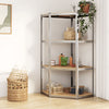 Vidaxl Corner Rack en acier à 4 couches et argent en bois transformé de couleur