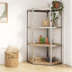Vidaxl Corner Rack en acier à 4 couches et argent en bois transformé de couleur