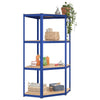 Vidaxl Hoekrek à 4 couches en acier et bleu en bois transformé